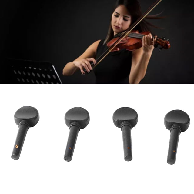 4Pcs Violin Tuning Peg, Portable Fine Appearance Wood Violin Peg Replacement Black
