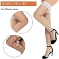 thumbnail image 5 of 2 pares de medias de red (blancas y negras), medias de red de encaje, medias elásticas para mujer, medias de red antideslizantes sexys, talla única, 5 of 5