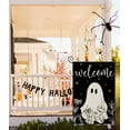 thumbnail image 3 of Welcome Halloween Garden Flags for Outside Decoration, Spooky Ghost with Flowers Small Yard Flag for Outdoor Decor 12x18 Inch Vertical Double Sided, 3 of 6