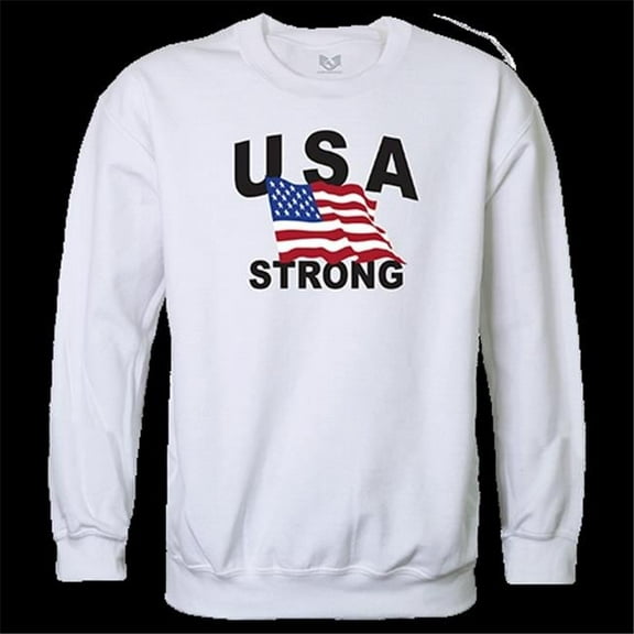 USA Strong 4 Graphic Crewneck Sweatshirt, White - Extra Large
