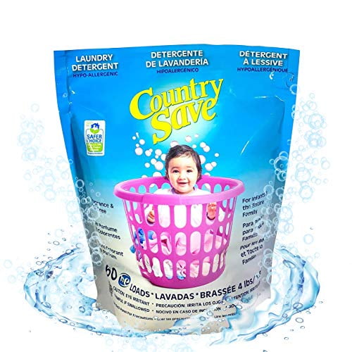 Country Save Unscented Newborn Laundry Detergent - Sensitive Skin Laundry Detergent - Natural Hypoallergenic Baby Detergent Powder - Country Save - 60 Loads powdered-laundry-detergent