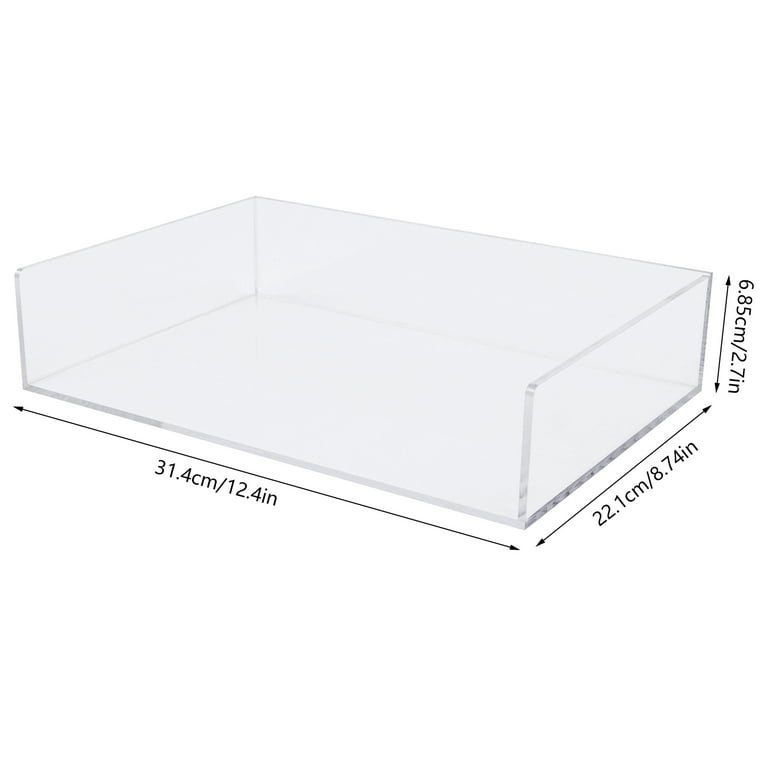 Vayla Acrylic Paper Tray With Drawer, 4-3/4”H x 12-1/2”W x 9-3/8”D, Clear/Gold