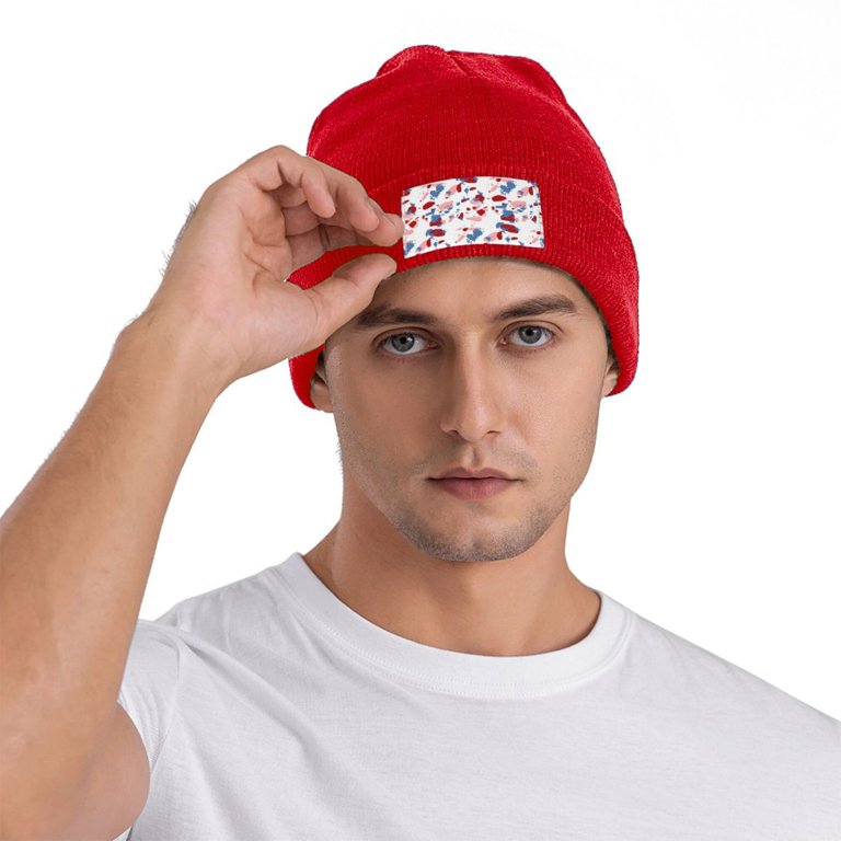 ZICANCN Colorful Terrazzo Stone Texture Knit Beanie Hat, Winter