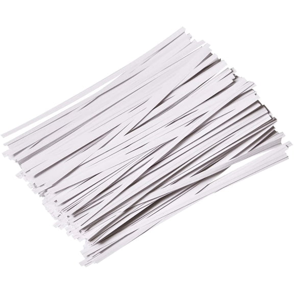 1000 Pcs 6" Paper White Twist Ties Reusable Bread Ties for Party Cello Candy Coffee Bags Cake Pops