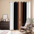 thumbnail image 3 of Brown Black White Kitchen Curtains 84 Inch Length, Contemporary Boho Modern Art Grommet Top Bedroom Living Room Curtains, Light Filtering Cafe Curtain Drapes 2 Panels Set 84''x84'', 3 of 9