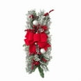 thumbnail image 6 of laqbezok 24" Christmas Swag Wreath, Elegant Pink Berry Holiday Decor with Red Bow, Green Pine Garland for Christmas and Holiday Celebrations, Perfect Seasonal Outdoor Decoration, 6 of 12