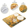 thumbnail image 4 of Cat Sunflowers Clouds Leaves Dish Drying Mat Dish Drainer Rack Mats Water Absorbent Non-Slip Easy Clean Heat Resistant for Kitchen Counter, 4 of 8