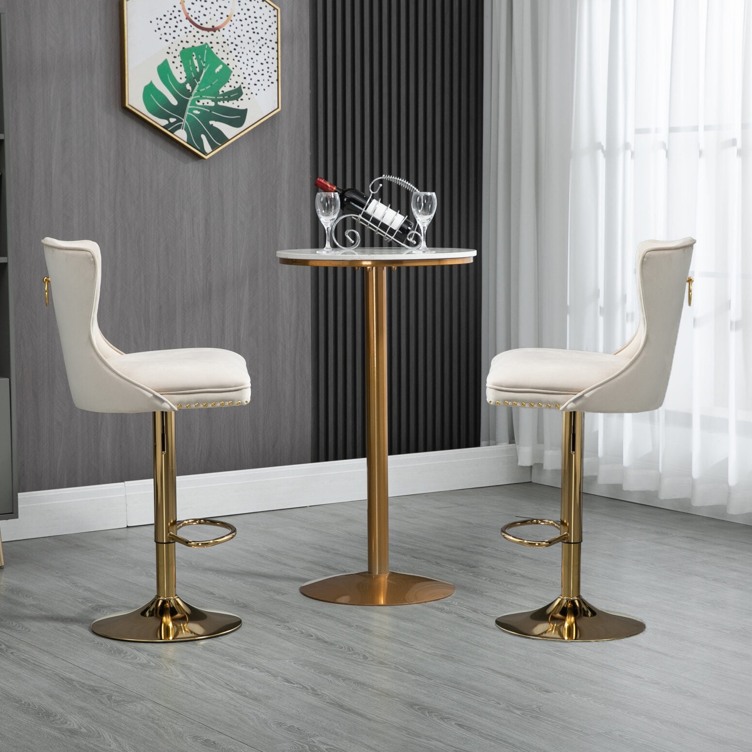 Bar Stools with Back and Footrest,Counter Height Dining Chairs, Counter ...