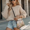 thumbnail image 4 of HELLHERO Butterfly and Flowers Shoulder Bag, Inner Pocket Satchel Bag Exquisite UV Craft Fashion Women's Shoulder Bag for Travel Daily, 4 of 7