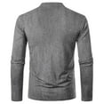 thumbnail image 4 of Inglocry Men's Henley T-Shirt, Long Sleeve Cotton Henley Tees for Men, 3-Button Fall Casual Shirts Dark Gray M, 4 of 7