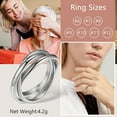 thumbnail image 2 of Decompression Rotating Wedding Band Ring Unisex, Silver, 2 of 9