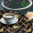 thumbnail image 3 of Ambesonne Marble Print Fitted Round Tablecloth, Triangle Art Geometric, 40"- 44" Diameter, Dark Chestnut Brown and Amber, 3 of 5