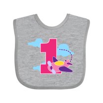 Inktastic 1st Birthday Pilot Airplane Girls Baby Bib