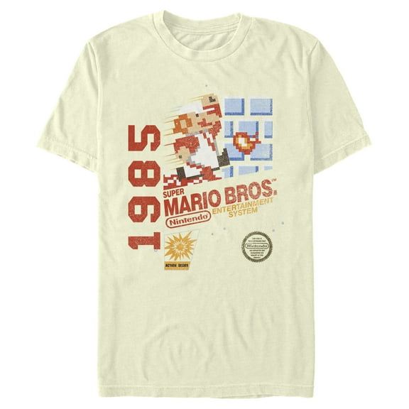 Men's Nintendo Super Mario Bros 1985 Box Art Graphic T-Shirt