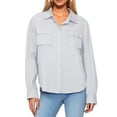 thumbnail image 3 of tarylea Business tops for Women Long Sleeve Shirts with Two Chest Pockets Turndown Collar Button Down Shirts Casual Shirts, 3 of 7
