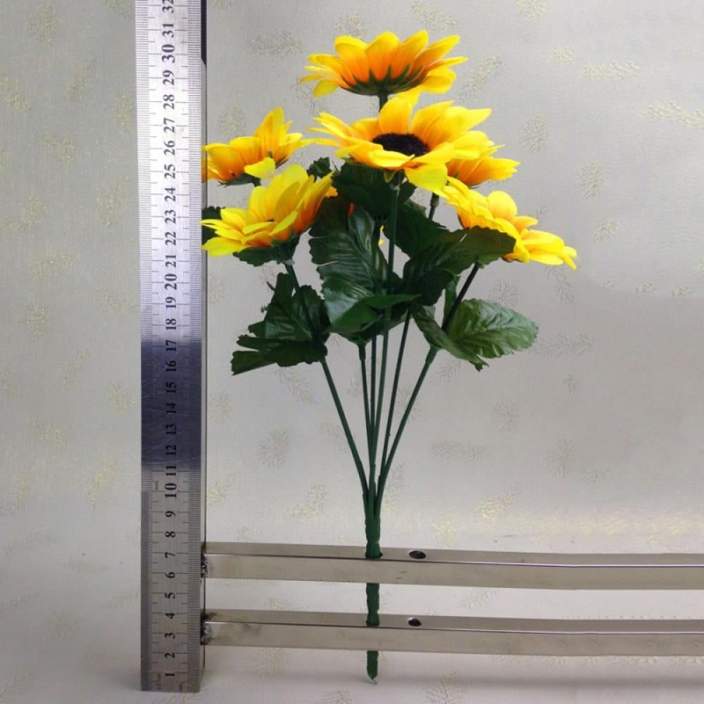 Garneck Artificial Sunflower Bouquet with Vase Fake Yellow Flowers Potted Bonsai Fake Plant for Farmhouse Home Office Party Decorations 23X19CM 