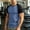 Blue, variant on DagobertNiko Mens T-Shirts V-Neck Color Block Slim Fitted Breathable Quick Dry High Elastic Sports Summer Top for Gym