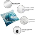 thumbnail image 4 of JRXY Sea Waves Decorative Throw Pillow Cover Ocean Theme Pillow Case Square Cushion Cover Blue Green 2pcs White, 4 of 6