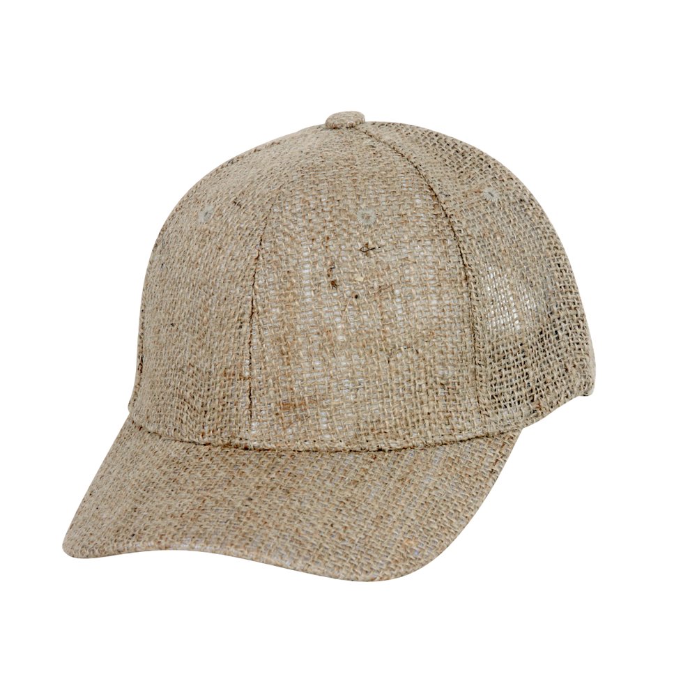 Burlap Adjustable Hook and Loop Closure Hat Khaki