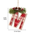 thumbnail image 3 of Letter Hanging Christmas Decoration, Buffalo Plaid Pattern Letter Shaped Christmas Ornament Personalized Initial Wooden Farmhouse Tree Decoration, 3 of 7