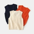 thumbnail image 2 of LYMAYTER Boys Spring Fall Vest for Kids Baby Solid Colors V-Neck Waistcoat Toddler Sleeveless Tank Sweaters 2-7 Years, 2 of 8