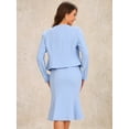 thumbnail image 3 of DARING DIVA Women's 2 Piece Suit Sleeveless Dress and Crop Blazer XS Light Blue, 3 of 6