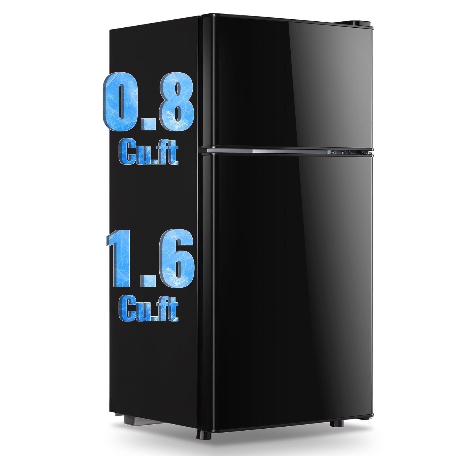 TACOOL Refrigerator with Top Freezer 2.4Cu.ft Two Door Small Mini Fridge for Person Use with Egg tray, Black