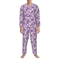 thumbnail image 3 of Susaid Daisies Flowers Print Men's Long Sleeve Pajama Set, Two-Piece Button-Down Loungewear PJs Set, Comfortable Sleepwear for Relaxation-X-Large, 3 of 7