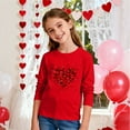 thumbnail image 6 of Valentines Day Shirt for Girls Long Sleeve Red Heart Print Top Kids 3-14 Years Holiday Party School Outfit,Size 9-10 T, 6 of 7