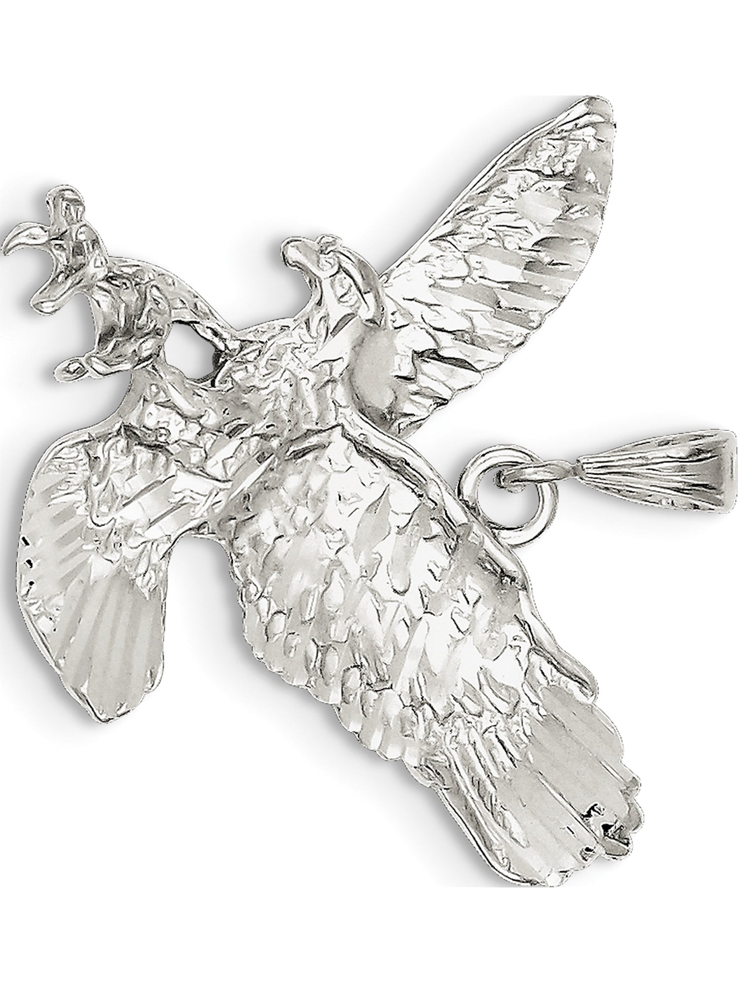 Sterling Silver Solid Polished Open back Eagle Pendant