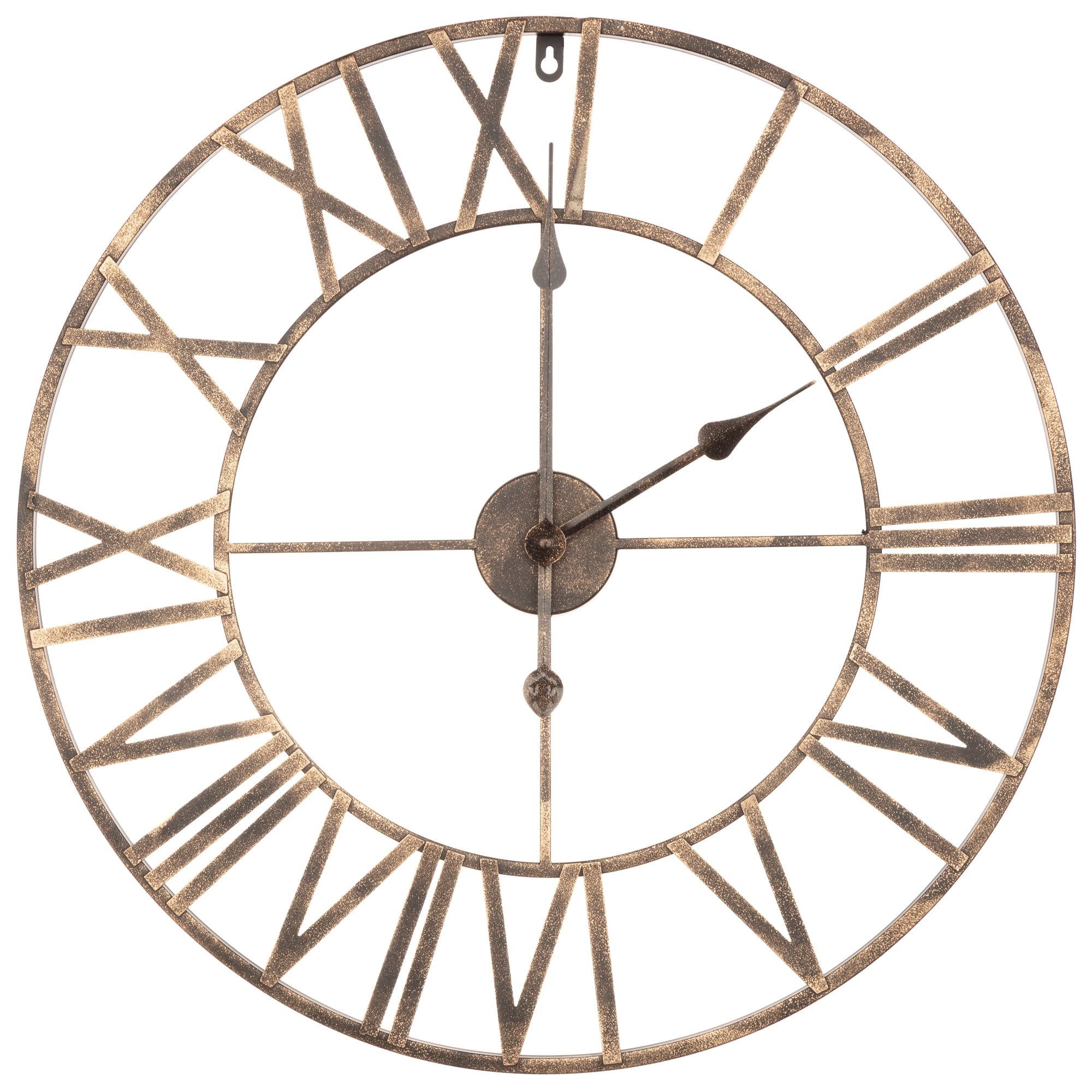 Home Décor Collection 24' x 24' Metal Bronze Industrial Analog Clock