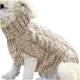 thumbnail image 2 of Dog Knitted Sweater Chunky Knit Turtleneck Pullover Pet Outfit Small Boy Girl Pets Winter Doggie Clothes, 2 of 6