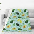 thumbnail image 4 of Salouo Avocado Flowers And Leaves Print Bed Blankets,Flannel Blanket Comfortable Air Conditioning Blanket Lightweight Blanket for Sofa Bed Travel & Couch -40"x30", 4 of 8