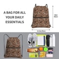 thumbnail image 2 of Pofeuu Warm Coffee Pattern Print Drawstring Backpack Water Resistant String Bag Sports Sackpack Gym Sack with Side Pocket for Men Women, 2 of 6