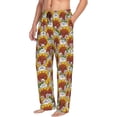thumbnail image 2 of Uemuo Cartoon Sunflowers Pattern Men's Wide Leg Palazzo Lounge Pants with Pockets Light Weight Loose Comfy Casual Pajama Pants-Large, 2 of 9