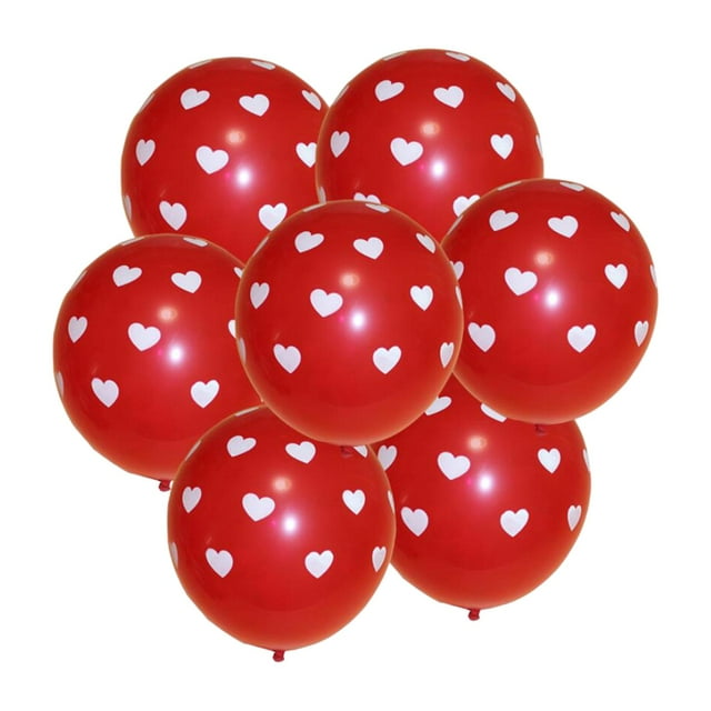 Juego de 50 globos de látex con forma de corazón para San Valentín. Bola Roja Corazón Blanco