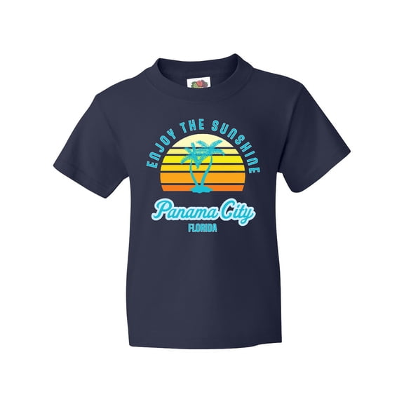 Inktastic Summer Enjoy the Sunshine Panama City Florida in Blue Youth T-Shirt