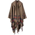 thumbnail image 1 of Womens Hooded Tassels Cape Shawl Poncho Imitation Wool Thickened cloak Keep warm, 1 of 5