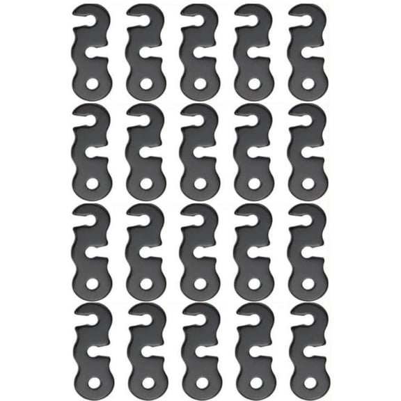 20 Pack Rope Tensioner Aluminum Alloy Camping Tent Guyline Cord Adjuster Camping of Gear for Camping, Hiking, Backpacking Ultralight Tent Stakes Guy Lines (Black)