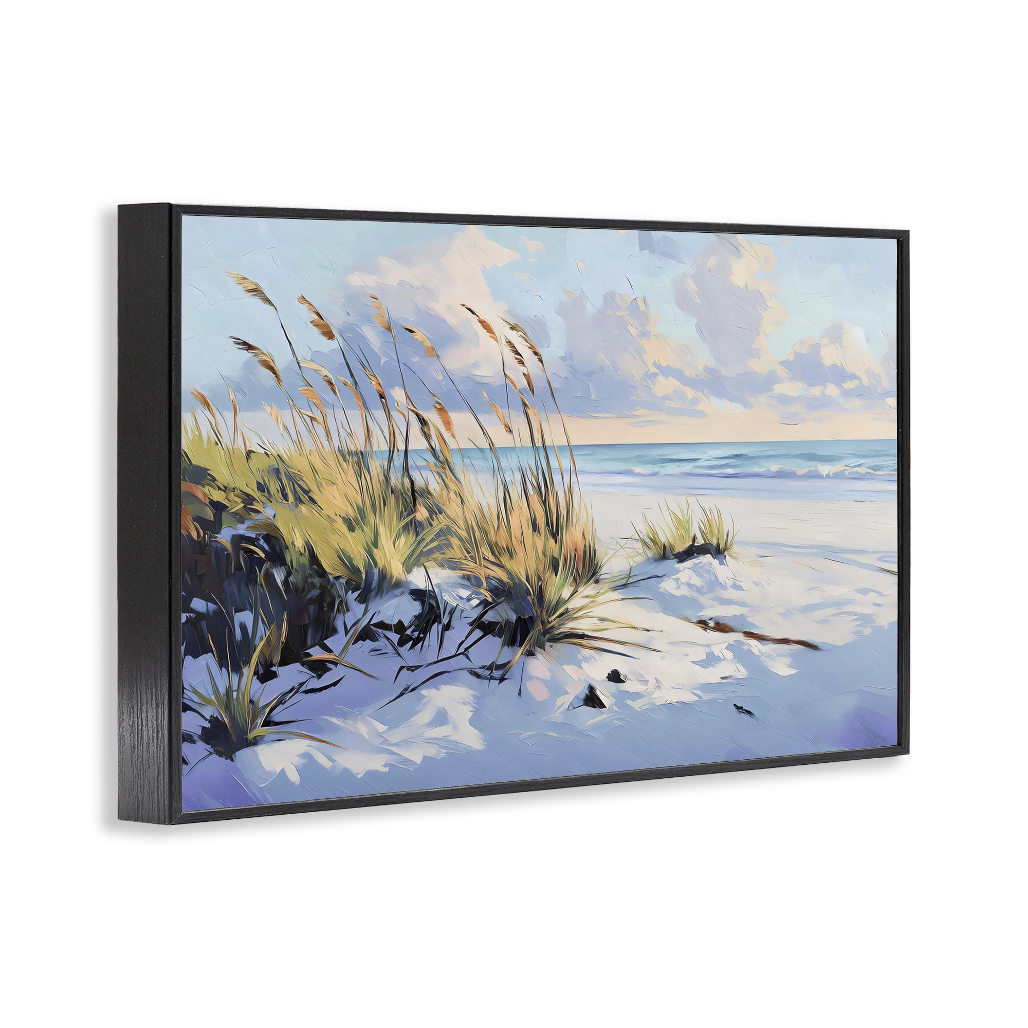 Stupell Industries Grassy Sand Dunes Beach Black Framed Giclee Art, design by Gina Kelly