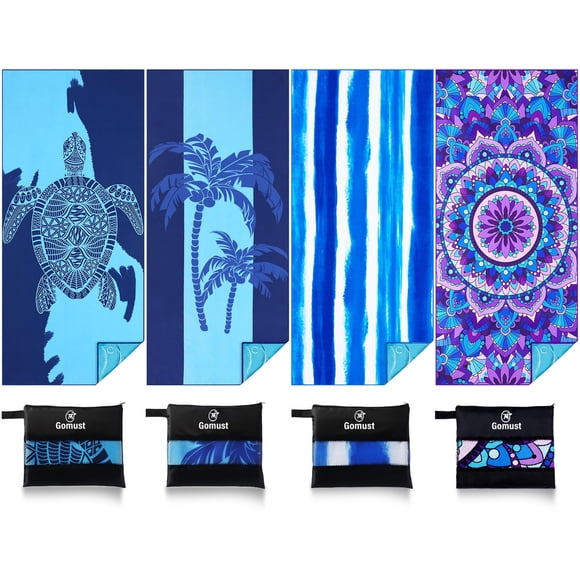 Paquete de 4 toallas de playa Gomust de microfibra, 180 x 81 cm, sin arena