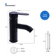 thumbnail image 3 of Llave Mezcladora Baja Monomando Para Lavabo Fregadero Grifo Negro Lavamanos Baño Femmto, 3 of 4