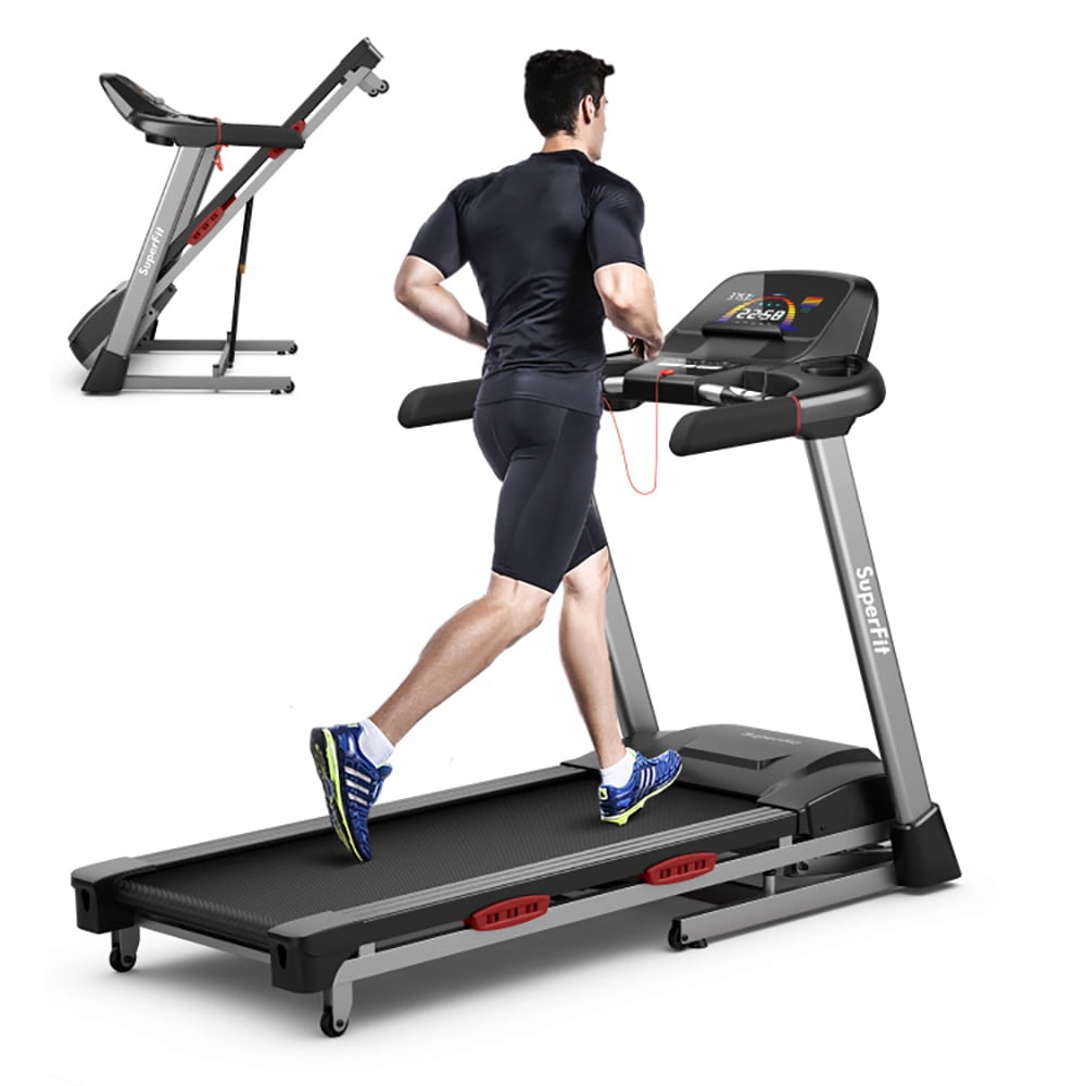 Topcobe 4.75 HP Folding Treadmill with Auto Incline and 20 Preset Programs, Smart Digital Folding Treadmill, Electric Foldable Exercise Fitness Machine, Black
