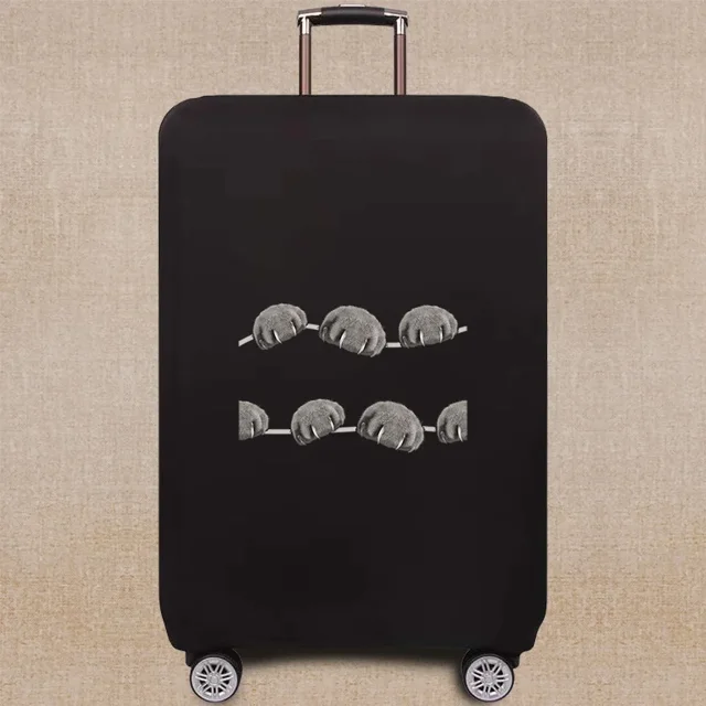 Travel Accessories Luggage Case Suitcase Dust Protective Cover 18-28 Inch Footprints Pattern Series Trolley Case Elastic Cover 8Footprints018 L