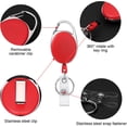 thumbnail image 3 of Vicloon Retractable Keychain, 6 Pieces Card Reel Carabiner and Belt Clip with Extendable Nylon Lanyard for ID Card Holder(Color), 3 of 5