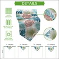 thumbnail image 5 of Turquoise Green Palm Leaves Table Runner Linen Burlap Table Runner 90 Inches Long Tropical Botanical Summer Dresser Scarves for Kitchen Island Coffee Dining Room Party Wedding Holiday Decor 13"x90", 5 of 8