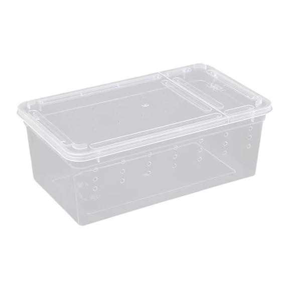Caja de alimentación para reptiles, caja de cría, terrario transparente, reutilizable y portátil. Estilo D