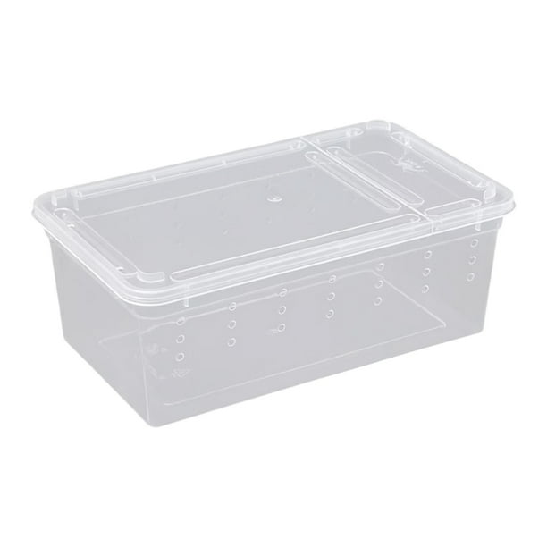 Caja de alimentación para reptiles, terrario transparente, jaula de hábitat, casa portátil para cría de animales. Estilo D