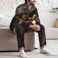 thumbnail image 7 of Honeii Modern Skull Sisters Pattern Mens Pajamas Set,2pcs Men's Lounge Long Sleeve Sleep Shirt and Pajama Bottoms Sleepwear Set,Mens Pjs Sets-Medium, 7 of 7