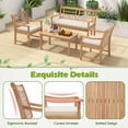 thumbnail image 6 of Costway 4 PCS Wood Patio Furniture Set with Soft Seat Cushions Solid Acacia Wood Frame Off White, 6 of 10